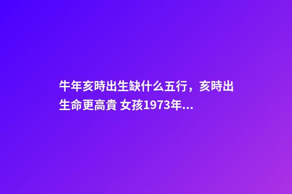 牛年亥時出生缺什么五行，亥時出生命更高貴 女孩1973年陰歷11月22號生日女亥時生五行缺什么
